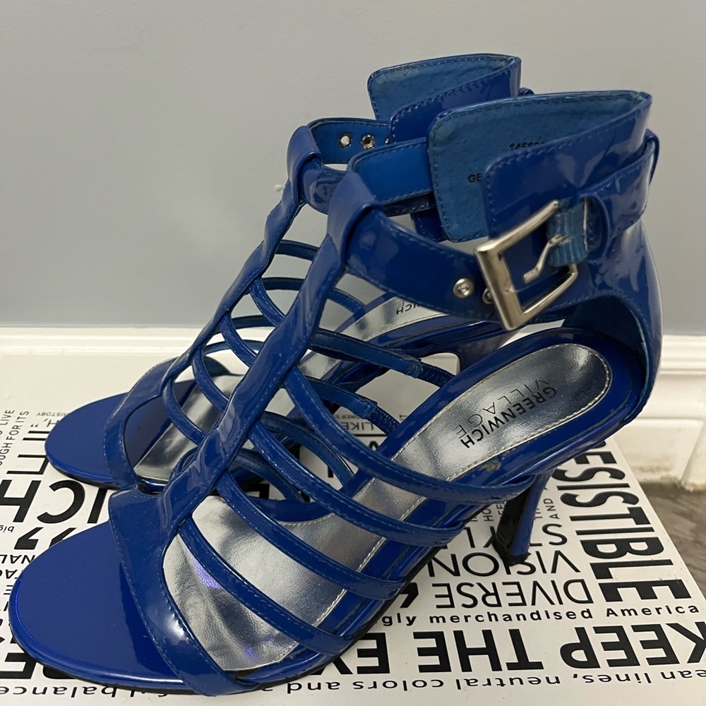 148–Royal Blue Strappy Heels